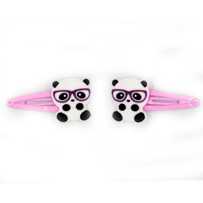 Wholesale Hair Clips Metal PVC Cute Cartoon Panda 20pcs (M) JDC-HC-XinH001