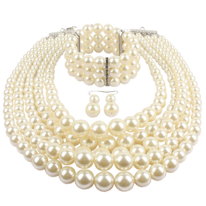 Jewelry WholesaleWholesale ABS Plastic Pearl Beaded Necklace Set JDC-NE-TC279 Necklaces 腾层 %variant_option1% %variant_option2% %variant_option3%  Factory Price JoyasDeChina Joyas De China