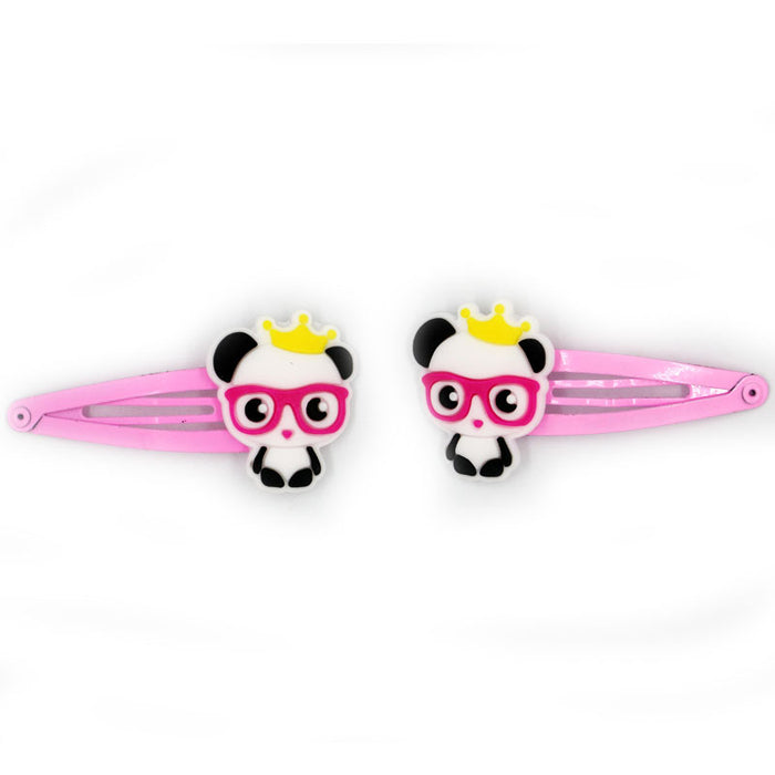 Wholesale Hair Clips Metal PVC Cute Cartoon Panda 20pcs (M) JDC-HC-XinH001