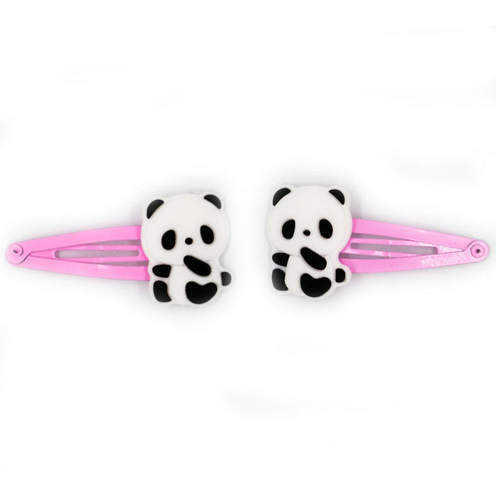 Wholesale Hair Clips Metal PVC Cute Cartoon Panda 20pcs (M) JDC-HC-XinH001