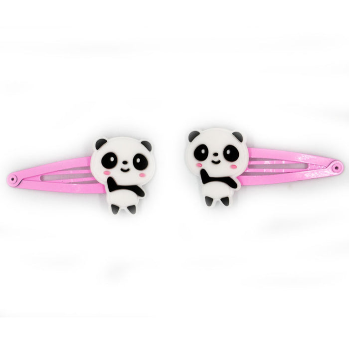 Wholesale Hair Clips Metal PVC Cute Cartoon Panda 20pcs (M) JDC-HC-XinH001