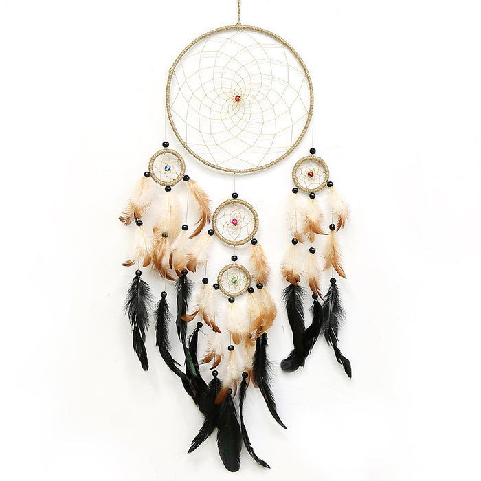 Feather de plumas al por mayor Hoop Woven Dreamcatcher MOQ≥2 JDC-DC-YXUAN004