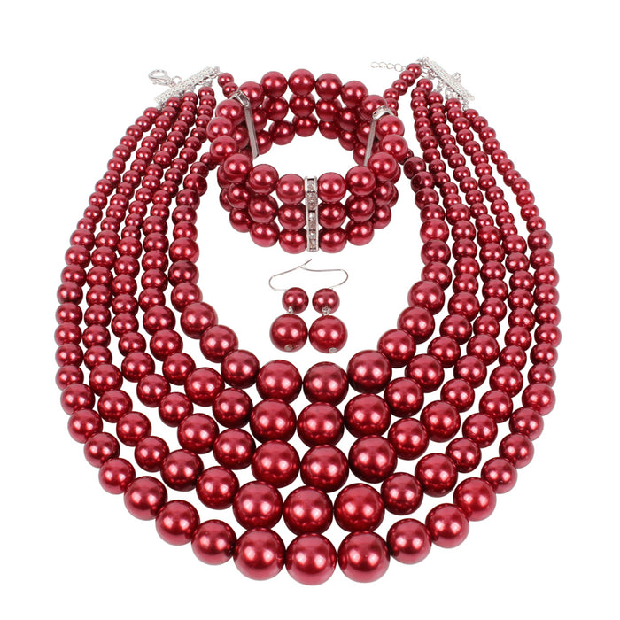 Jewelry WholesaleWholesale ABS Plastic Pearl Beaded Necklace Set JDC-NE-TC279 Necklaces 腾层 %variant_option1% %variant_option2% %variant_option3%  Factory Price JoyasDeChina Joyas De China