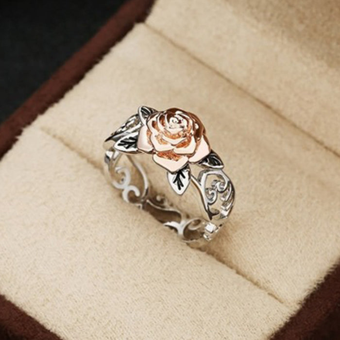 Jewelry WholesaleWholesale Rose Gold Flowers 925 Silver Separation Engagement Ring JDC-RS-Sanj024 Rings 三杰 %variant_option1% %variant_option2% %variant_option3%  Factory Price JoyasDeChina Joyas De China