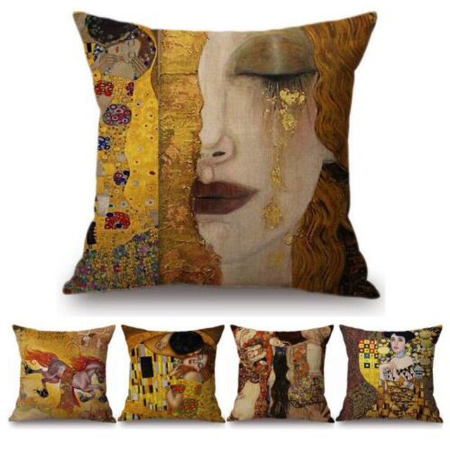 Wholesale Pillowcase Oil Painting Art Spandex MOQ≥2 JDC-PW-Yunhan005