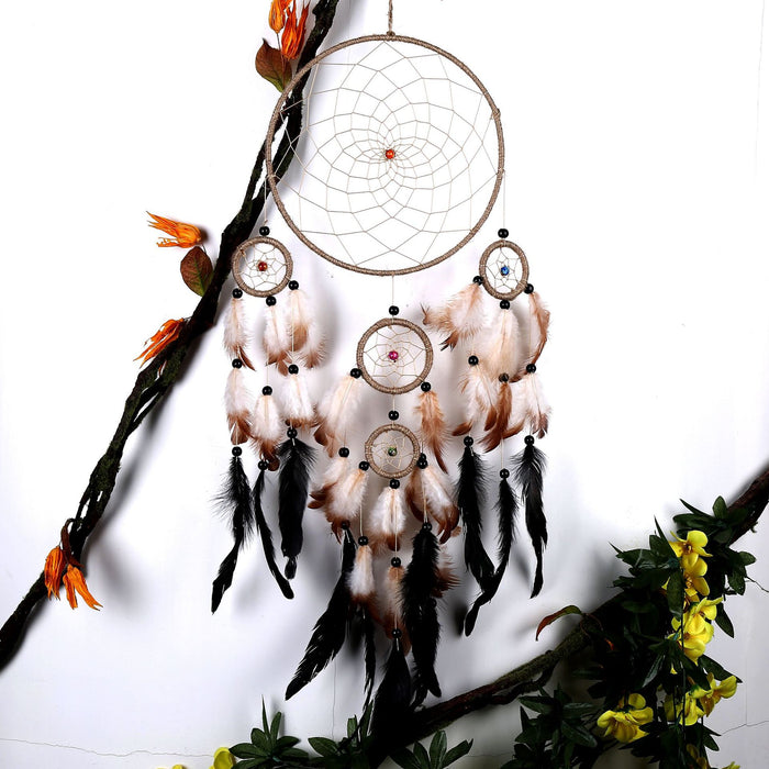 Feather de plumas al por mayor Hoop Woven Dreamcatcher MOQ≥2 JDC-DC-YXUAN004