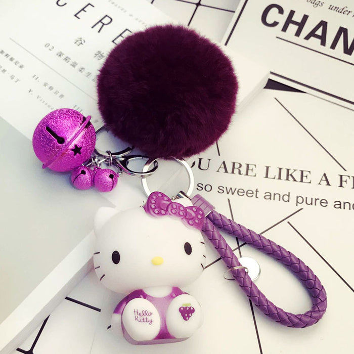 Wholesale cartoon furball cute pendant keychain MOQ≥2 （M) JDC-KC-GHui002