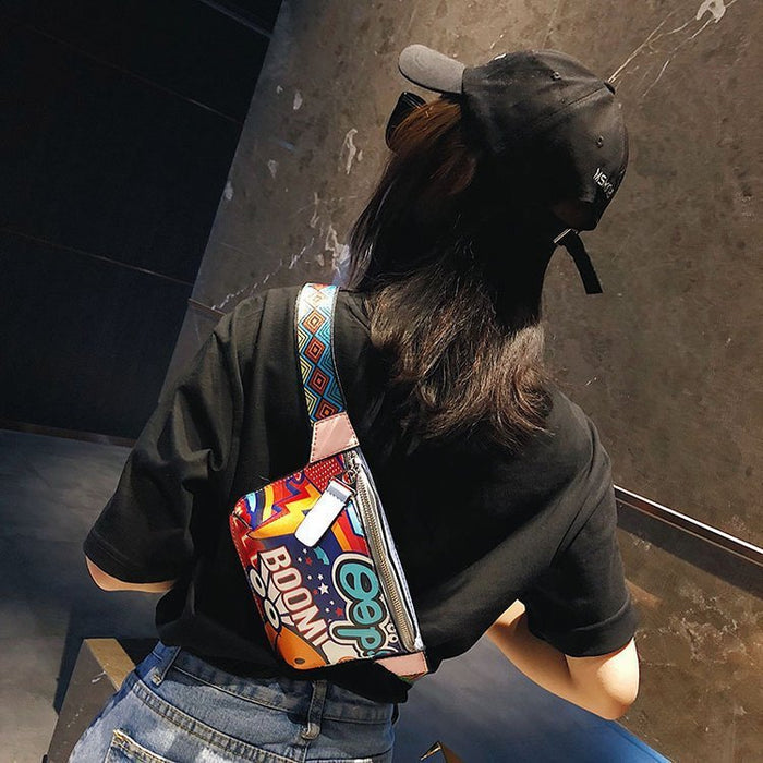 Wholesale PU material hip hop bounce bag chest bag messenger bag MOQ≥3 JDC-SD-Sengpa005