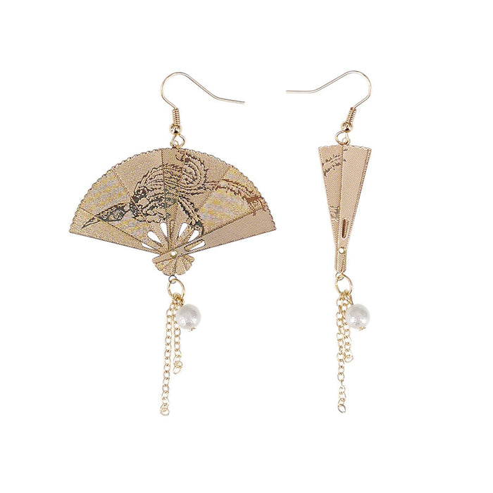 Wholesale Earrings Alloy Foldable Fan Tassels JDC-ES-Baolai010