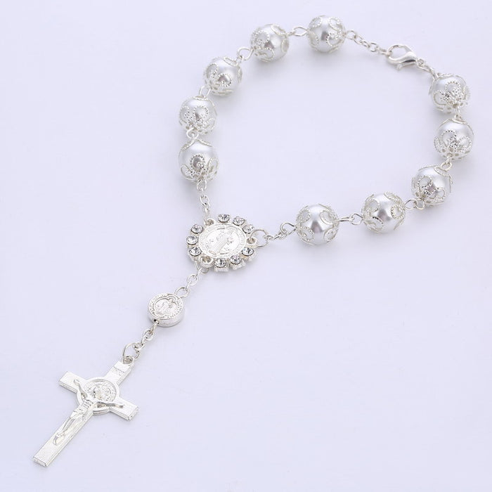 Wholesale Bracelet Alloy 10MM Glass Pearl Tori Handmade Bracelet MOQ≥2 JDC-BT-ShanS006