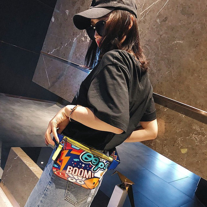 Wholesale PU material hip hop bounce bag chest bag messenger bag MOQ≥3 JDC-SD-Sengpa005