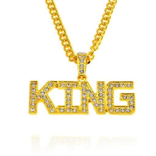 Jewelry WholesaleWholesale hip hop pendant European and American fashion trend men's KING letter necklace JDC-NE-LvXin003 Necklaces 缕馨 %variant_option1% %variant_option2% %variant_option3%  Factory Price JoyasDeChina Joyas De China