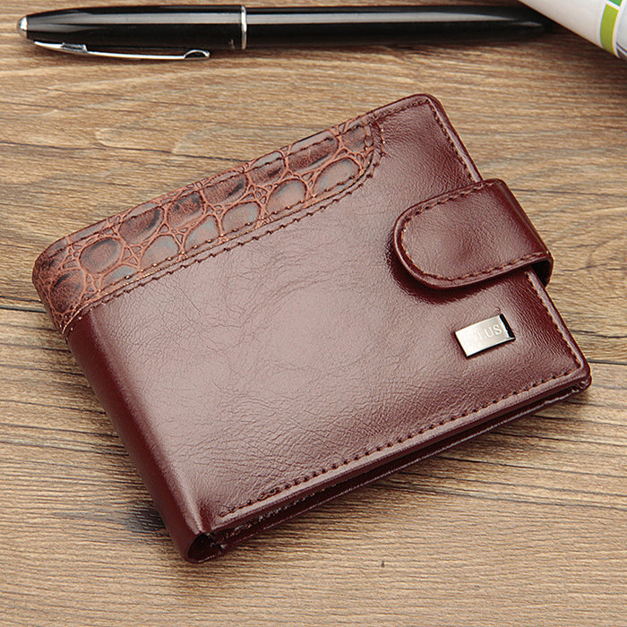 Wholesale Men's Wallet Short Leather Buckle JDC-WT-Zhengxin009