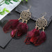 Jewelry WholesaleWholesale Alloy Boho Feather Dreamcatcher Earrings JDC-ES-Daiq033 Earrings 黛茜 %variant_option1% %variant_option2% %variant_option3%  Factory Price JoyasDeChina Joyas De China