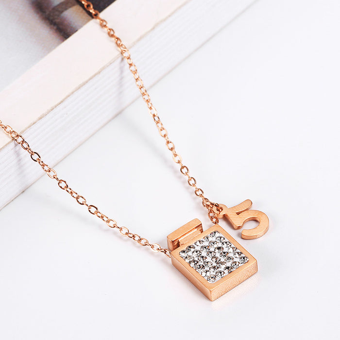 Wholesale Rose Gold Perfume Bottle Necklace JDC-NE-XunO061