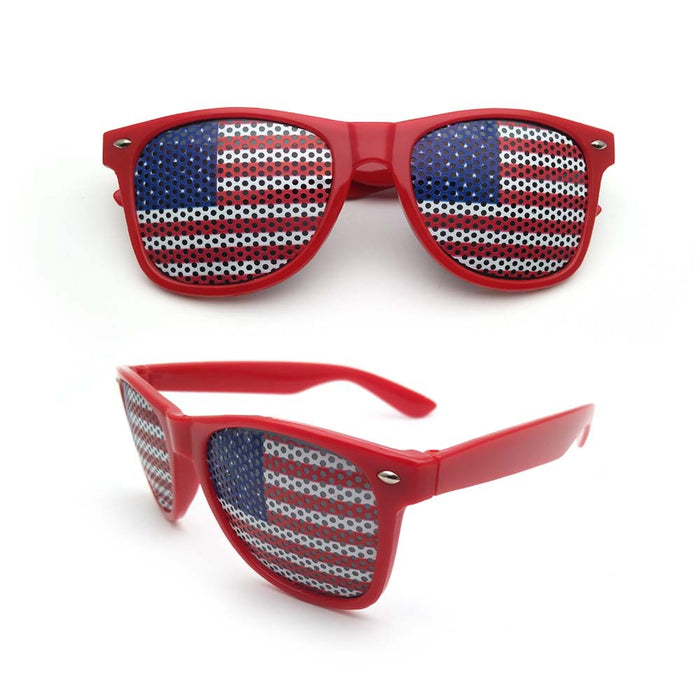 Wholesale 4th of July Independence Day American Flag Sticker Pinhole Rice Nail Sunglasses JDC-SG-ZhuoW002