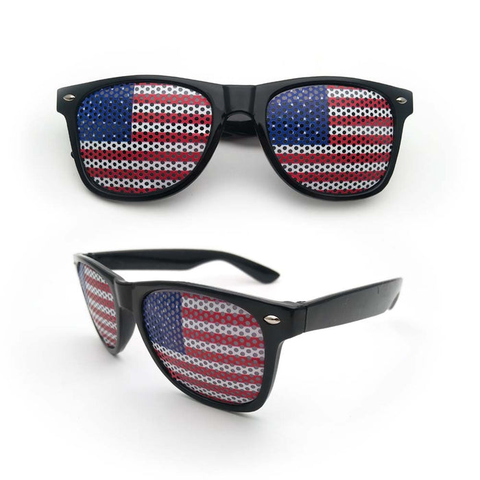 Wholesale 4th of July Independence Day American Flag Sticker Pinhole Rice Nail Sunglasses JDC-SG-ZhuoW002