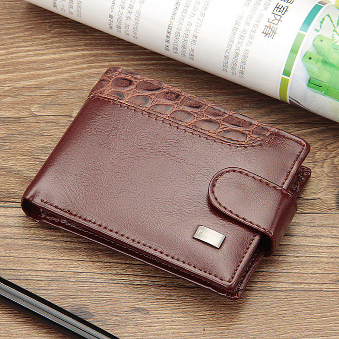 Wholesale Men's Wallet Short Leather Buckle JDC-WT-Zhengxin009