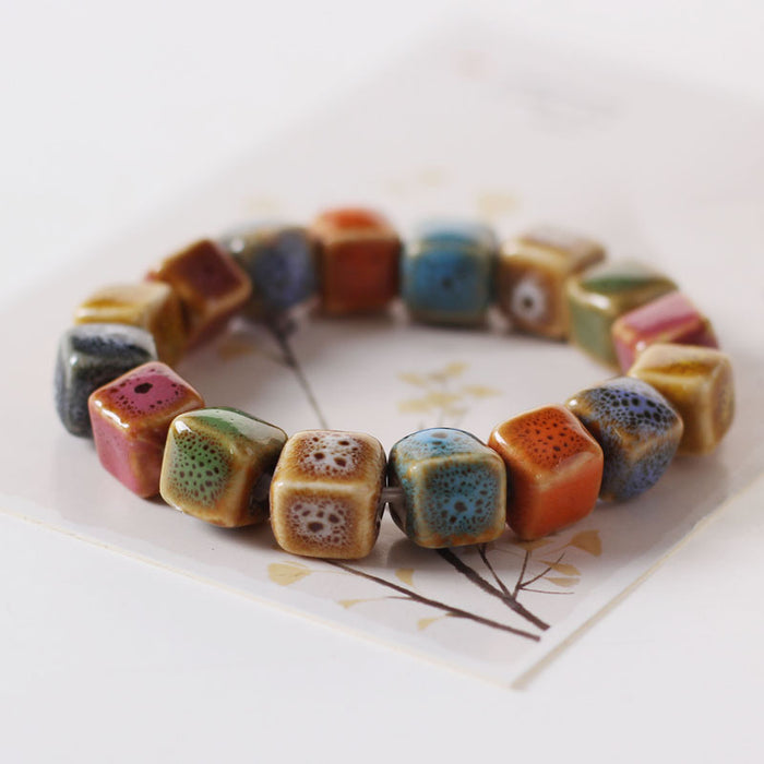 Wholesale Bracelets Ceramic Beaded Flower Glaze JDC-BT-KeKe001