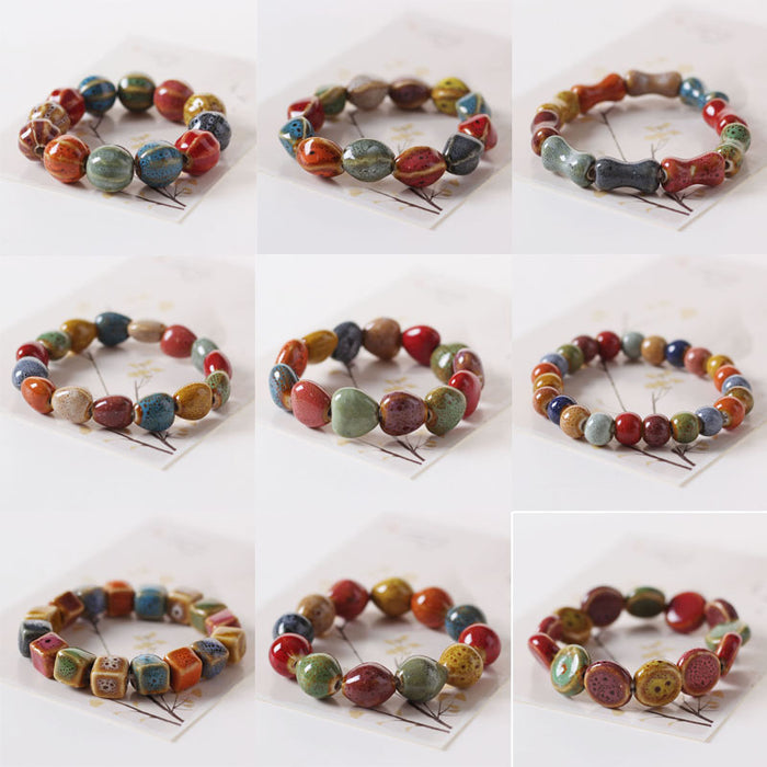 Wholesale Bracelets Ceramic Beaded Flower Glaze JDC-BT-KeKe001