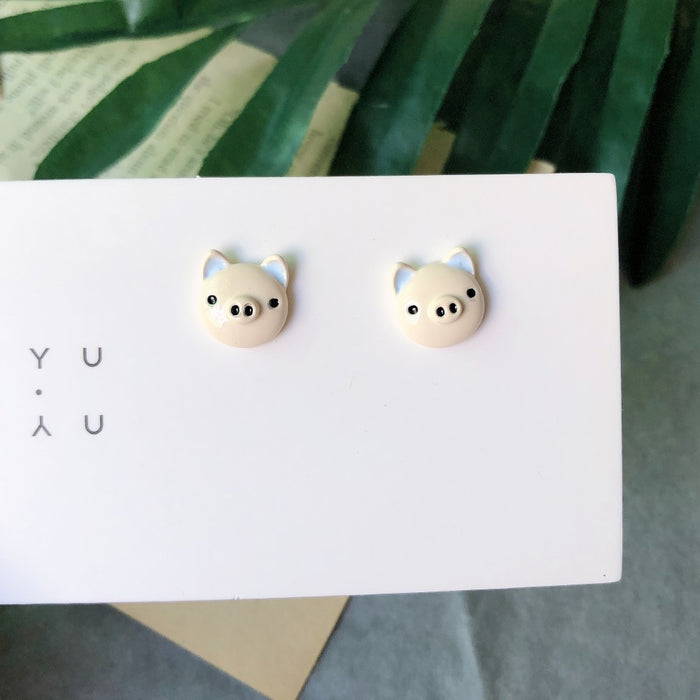 Wholesale Earrings Ceramic Cute Piggy JDC-ES-MoN014