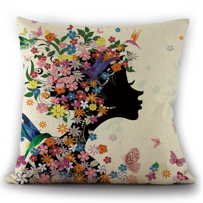 Wholesale Butterfly Fairy Sofa Pillow Car Bedside Pillowcase JDC-PW-Huashui002