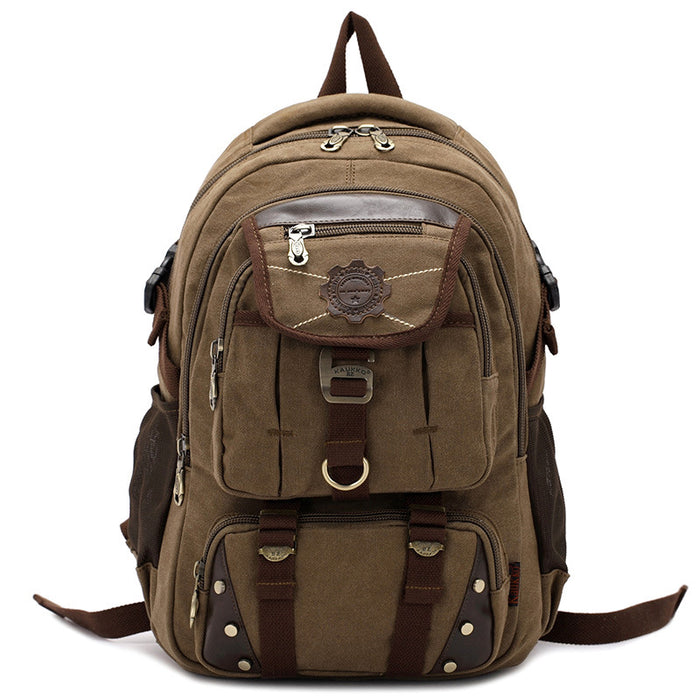 Wholesale Canvas Cotton Men's Backpack Mountaineering Travel Backpack JDC-BP-Biaozhi002