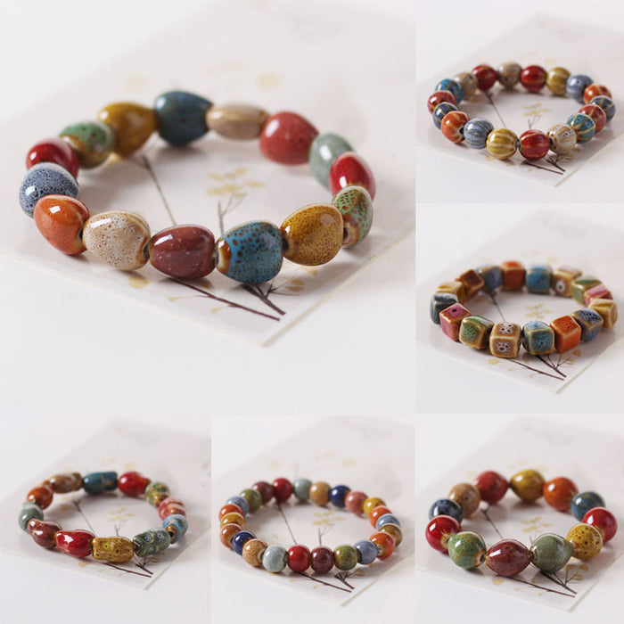 Wholesale Bracelets Ceramic Beaded Flower Glaze JDC-BT-KeKe001