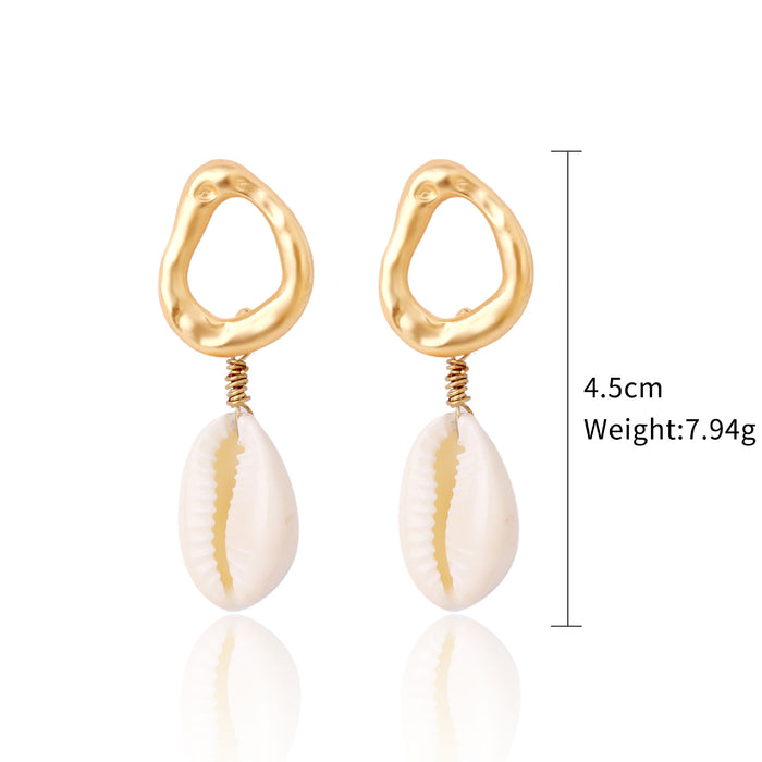 Jewelry WholesaleWholesale white conch shell alloy stud earrings JDC-ES-ManY007 Earrings 满溢 %variant_option1% %variant_option2% %variant_option3%  Factory Price JoyasDeChina Joyas De China