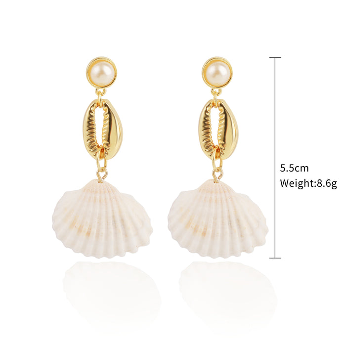 Jewelry WholesaleWholesale white conch shell alloy stud earrings JDC-ES-ManY007 Earrings 满溢 %variant_option1% %variant_option2% %variant_option3%  Factory Price JoyasDeChina Joyas De China