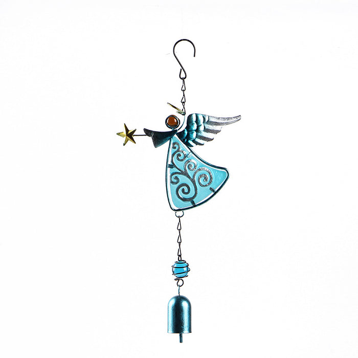 Wholesale Angel Painted Metal Iron Glass Wind Chimes JDC-WC-ZYang009