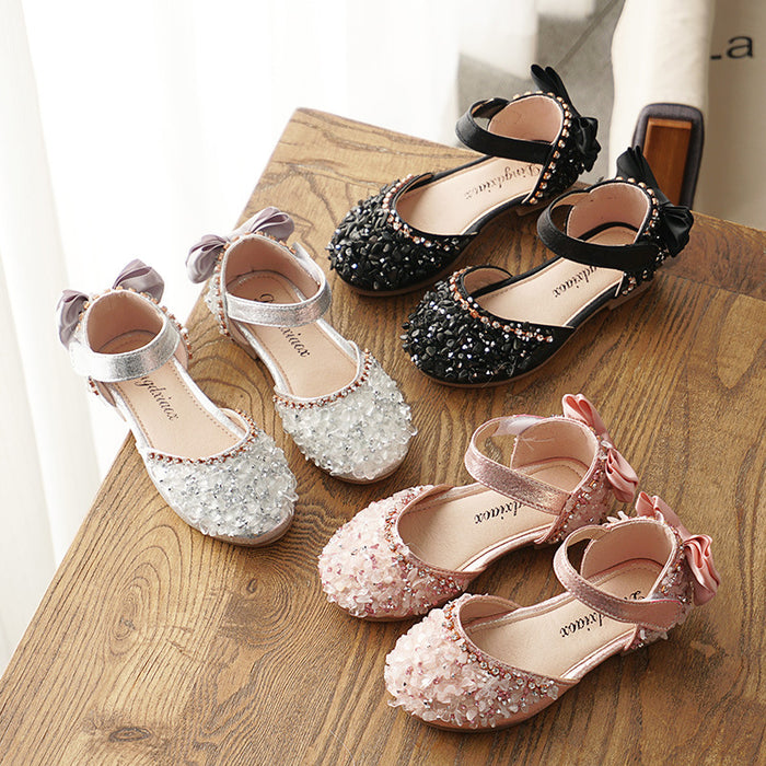 Wholesale Summer Rhinestone Soft Sole Girls Half Sandals Princess Shoes JDC-SD-MaiQ002