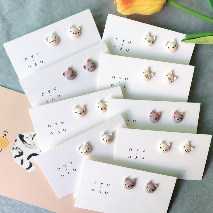 Wholesale Earrings Ceramic Cute Piggy JDC-ES-MoN014