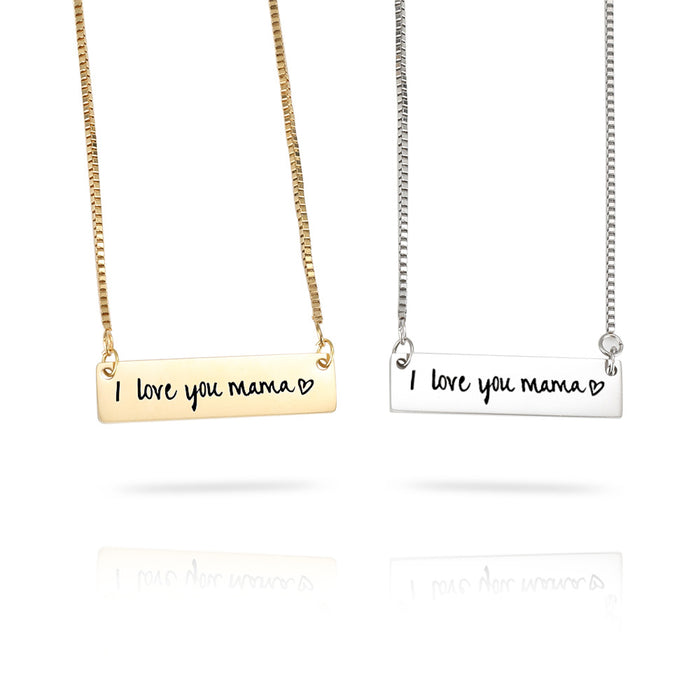 Jewelry WholesaleWholesale mother's Day stainless steel Engraved Necklace JDC-NE-Mail006 Necklaces 麦伦 %variant_option1% %variant_option2% %variant_option3%  Factory Price JoyasDeChina Joyas De China