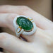 Jewelry WholesaleWholesale Inlaid Green Simulation Diamond Metal Ring JDC-RS-ChenR026 Rings 晨睿 %variant_option1% %variant_option2% %variant_option3%  Factory Price JoyasDeChina Joyas De China