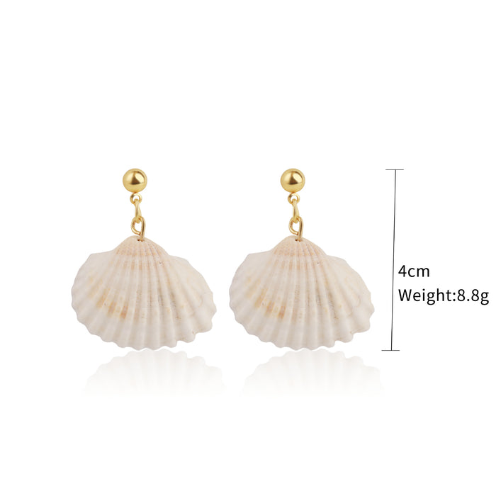 Jewelry WholesaleWholesale white conch shell alloy stud earrings JDC-ES-ManY007 Earrings 满溢 %variant_option1% %variant_option2% %variant_option3%  Factory Price JoyasDeChina Joyas De China