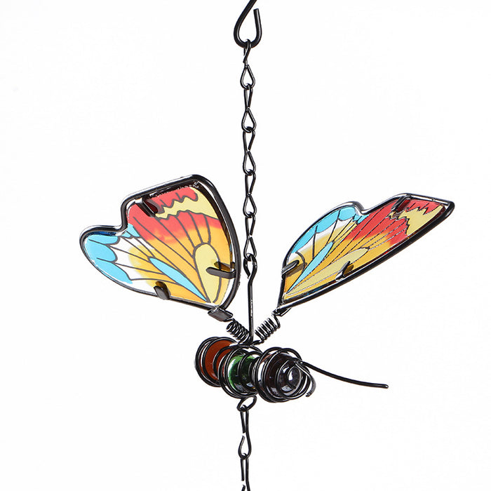 Wholesale Butterfly Painted Metal Iron Glass Wind Chimes JDC-WC-ZYang007