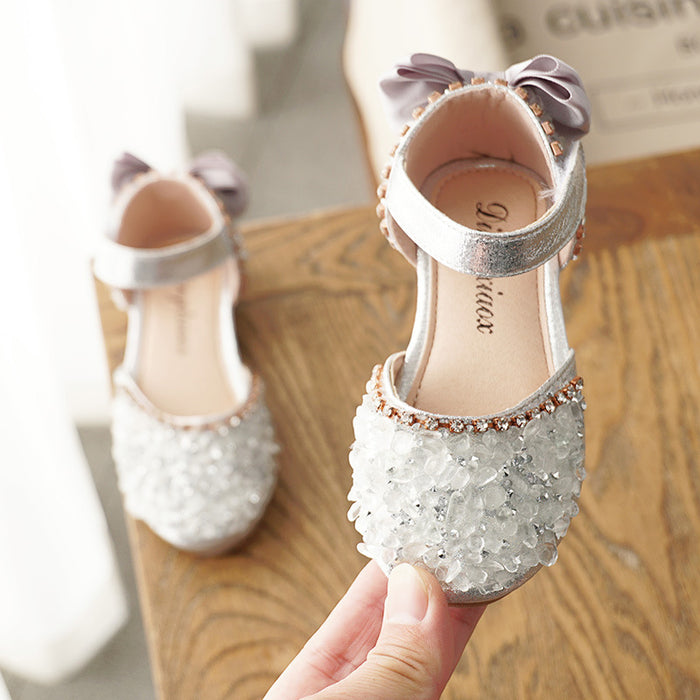 Wholesale Summer Rhinestone Soft Sole Girls Half Sandals Princess Shoes JDC-SD-MaiQ002