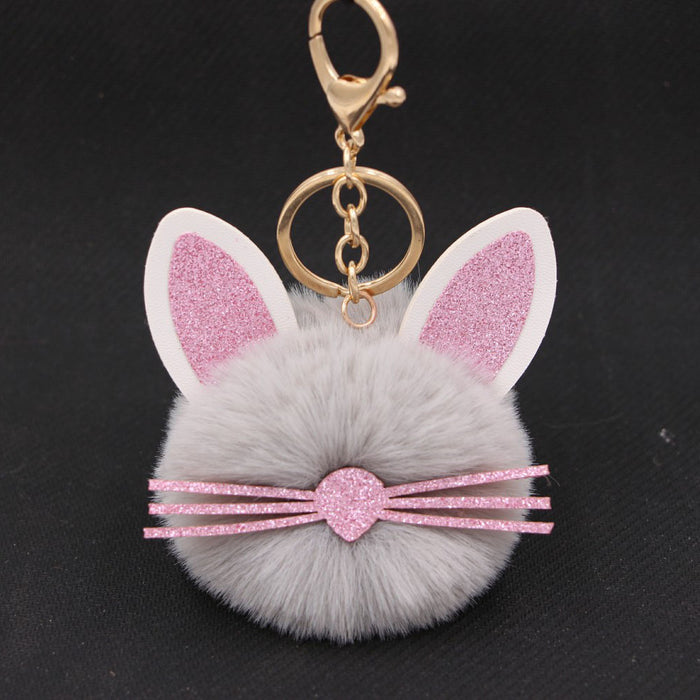 Jewelry WholesaleWholesale Kitten Whiskers Alloy Imitation Hair Hair Ball Keychain JDC-KC-Zuge023 Keychains 祖格 %variant_option1% %variant_option2% %variant_option3%  Factory Price JoyasDeChina Joyas De China