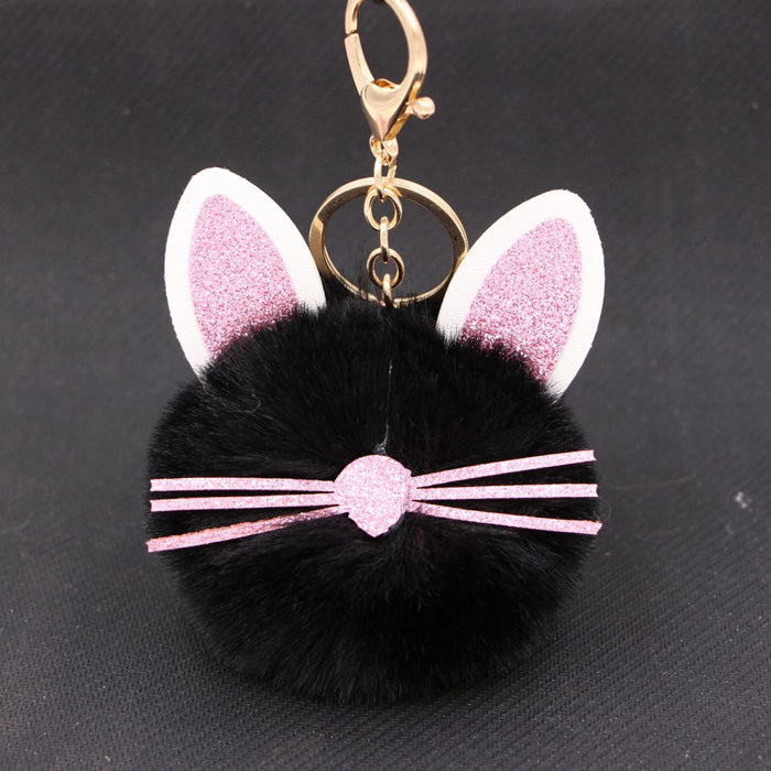 Jewelry WholesaleWholesale Kitten Whiskers Alloy Imitation Hair Hair Ball Keychain JDC-KC-Zuge023 Keychains 祖格 %variant_option1% %variant_option2% %variant_option3%  Factory Price JoyasDeChina Joyas De China