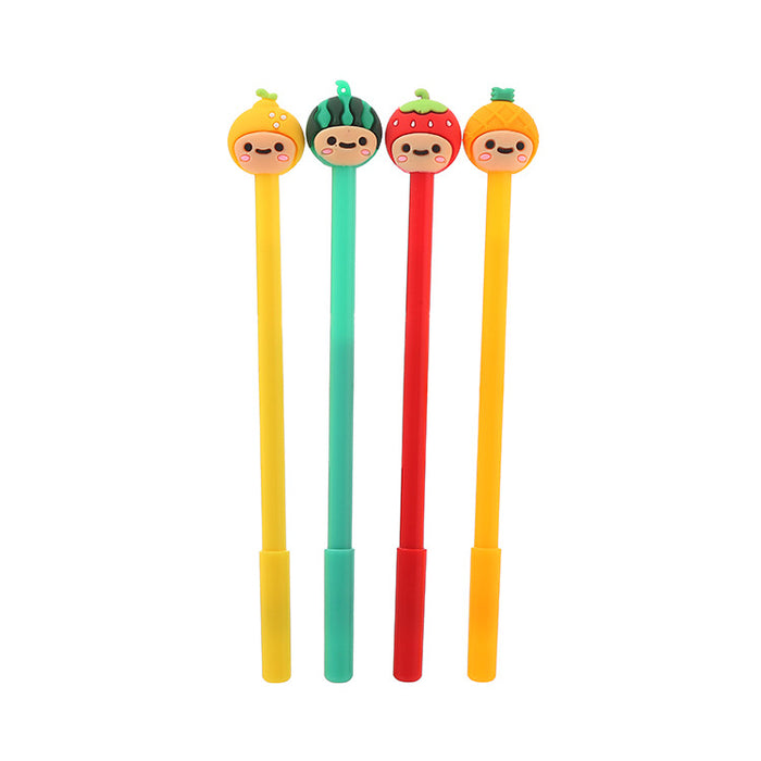 Wholesale Random Cartoon Fruit Shape Silicone Plastic Ballpoint Pen JDC-BP-Liuj005