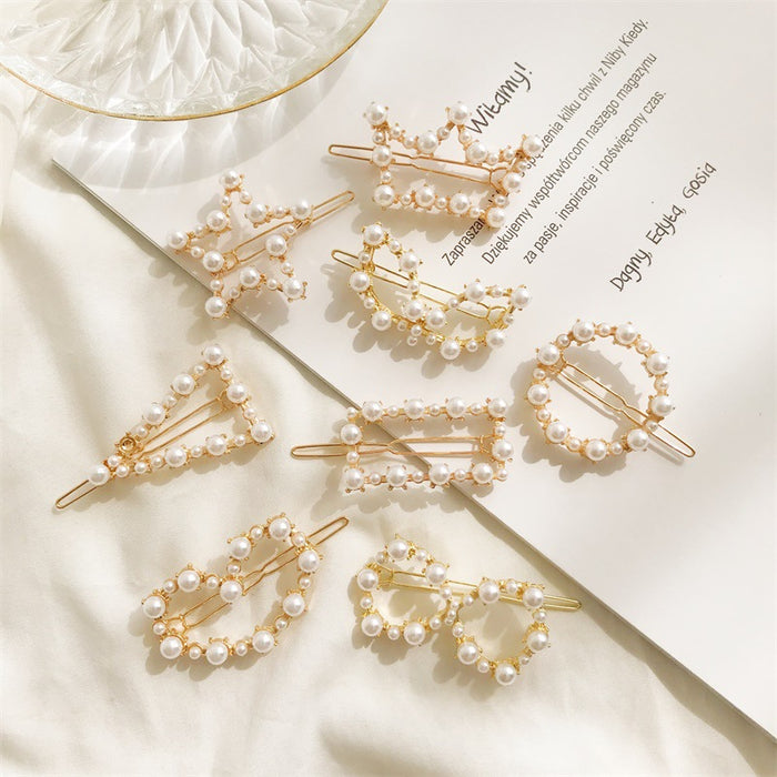 Jewelry WholesaleWholesale sweet hairpin geometric pearl duckbill clip JDC-HC-D109 Hair Clips 晴雯 %variant_option1% %variant_option2% %variant_option3%  Factory Price JoyasDeChina Joyas De China