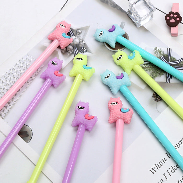 Wholesale Ballpoint Pen Plastic Cartoon Alpaca MOQ≥2 JDC-BP-Jincai008