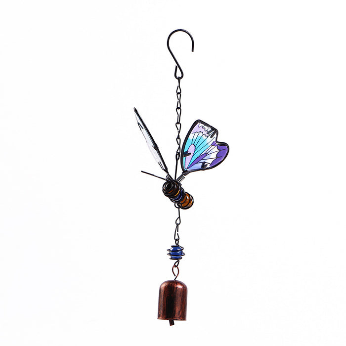 Wholesale Butterfly Painted Metal Iron Glass Wind Chimes JDC-WC-ZYang007