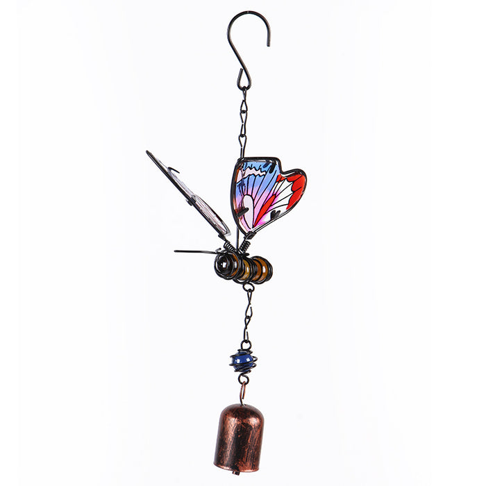 Wholesale Butterfly Painted Metal Iron Glass Wind Chimes JDC-WC-ZYang007