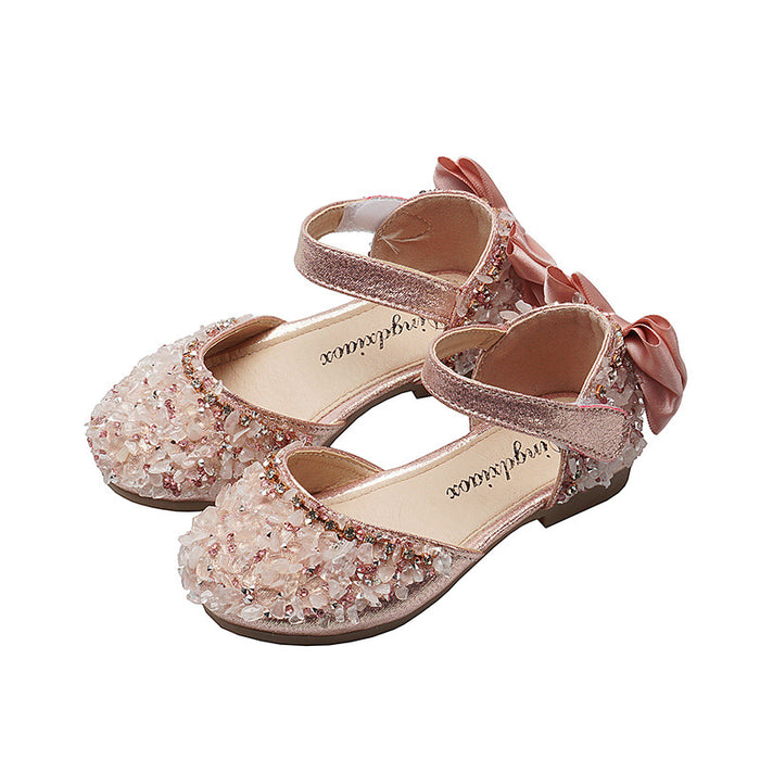 Wholesale Summer Rhinestone Soft Sole Girls Half Sandals Princess Shoes JDC-SD-MaiQ002