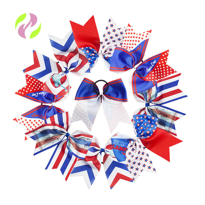 Wholesale 4th of July Independence Day 8 Inch Bow Tie Swallowtail Streamer Hair Accessories MOQ≥2 JDC-HS-HaoC001