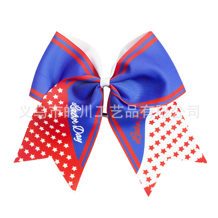 Wholesale 4th of July Independence Day 8 Inch Bow Tie Swallowtail Streamer Hair Accessories MOQ≥2 JDC-HS-HaoC001