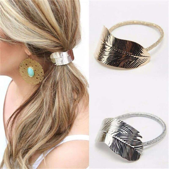 Jewelry WholesaleWholesale simple temperament metal leather hair ring JDC-HS-RXGS001 Hair Scrunchies 格尚 %variant_option1% %variant_option2% %variant_option3%  Factory Price JoyasDeChina Joyas De China