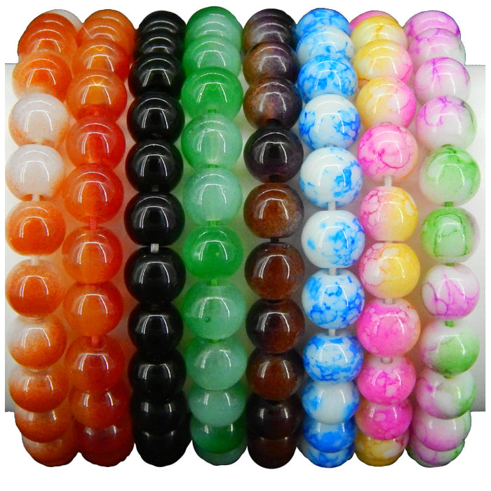 Wholesale glass paint glass beads student bracelet MOQ≥2 JDC-BT-RunQ002